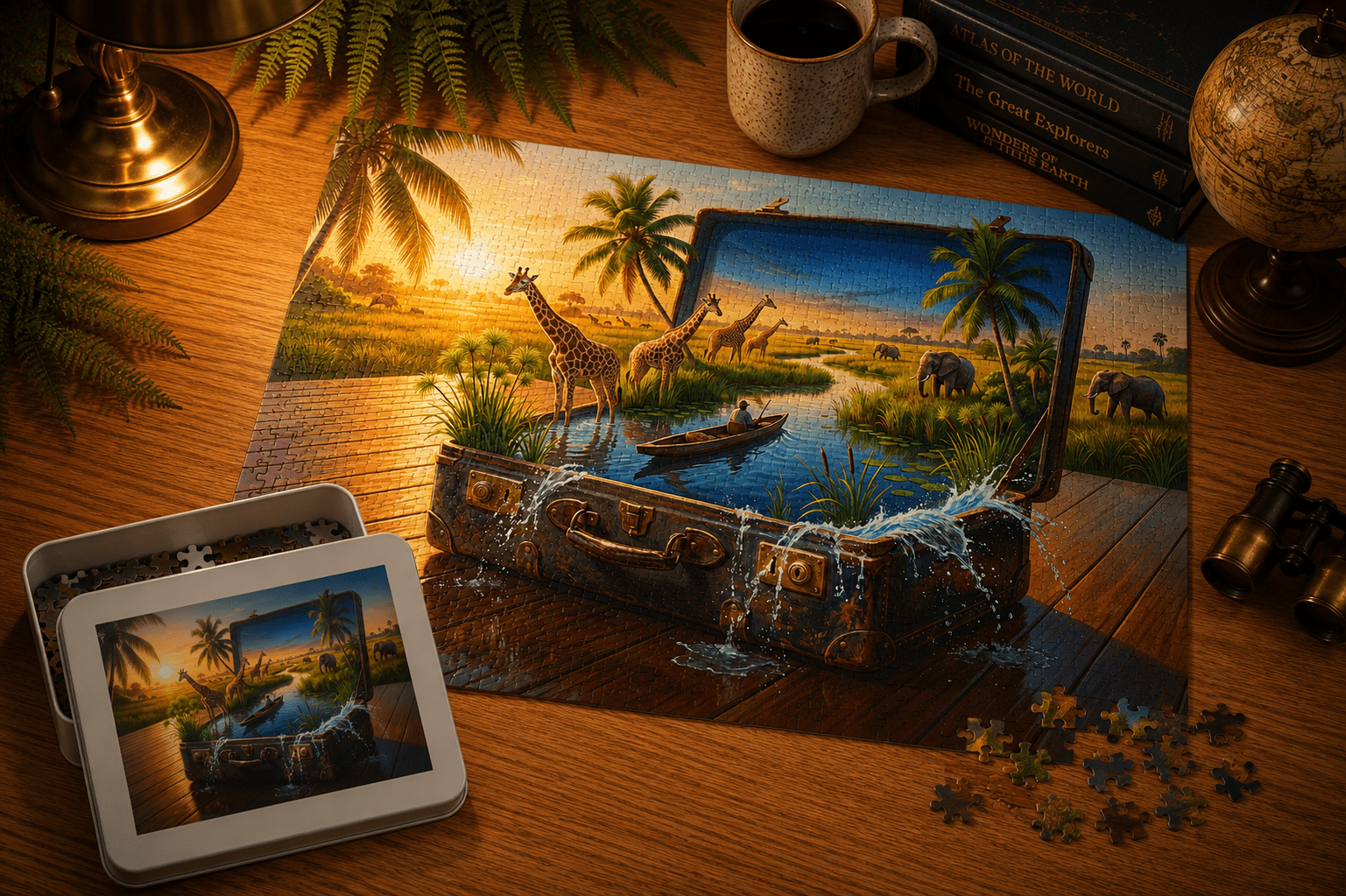 Waterways of the Okavango Puzzle by Novelle & Co